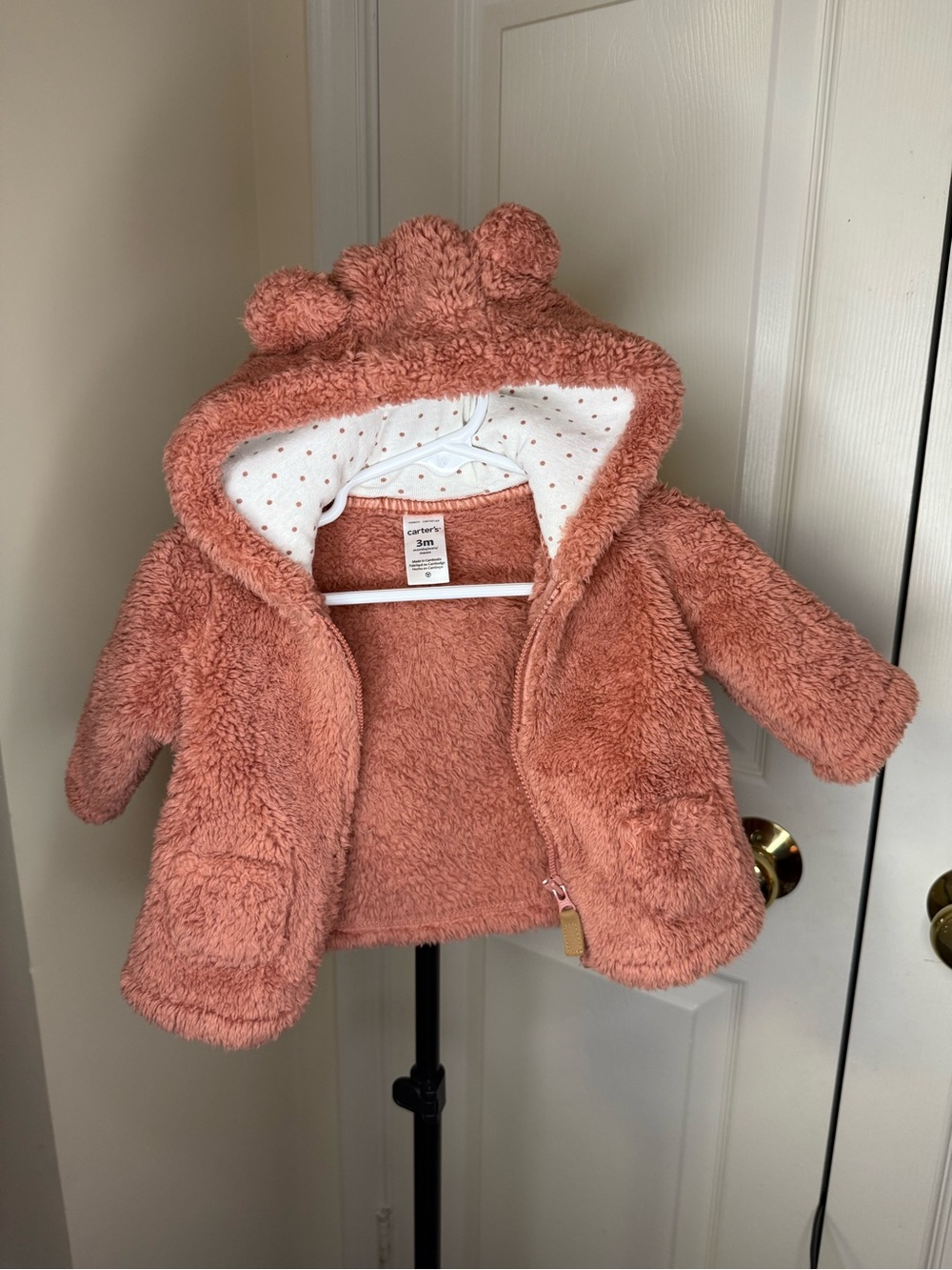 Carter's Dusty Rose Teddy Hooded Puffer Jacket